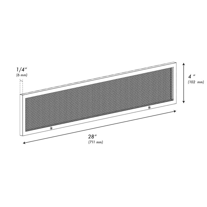 ZLINE Charcoal Filter for Under Cabinet Range Hoods (CF-RK) dimensional diagram.