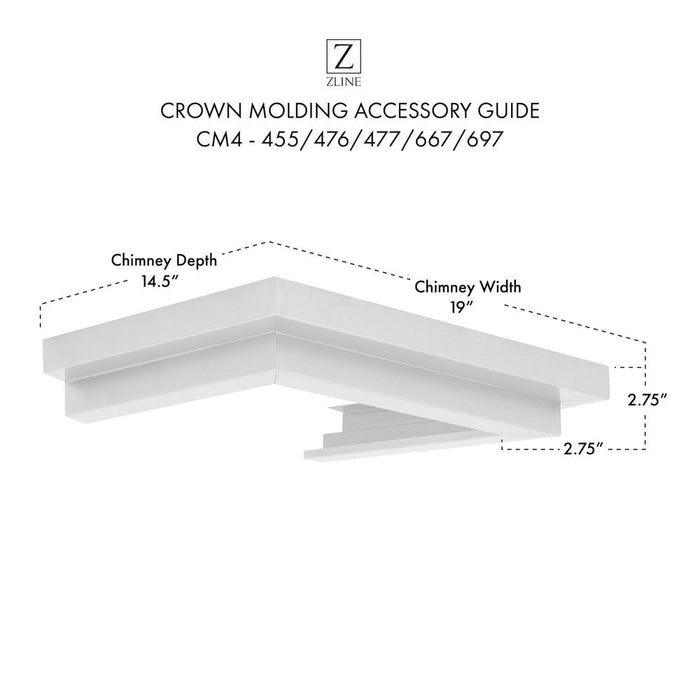 ZLINE Crown Molding #4 For Wall Range Hood (CM4-455/476/477/667/697) - Rustic Kitchen & Bath - Range Hood Accessories - ZLINE Kitchen and Bath