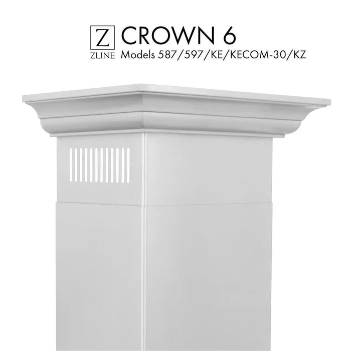 ZLINE Crown Molding 6 For 587/597/KE/KECOM-30/KZ Wall Range Hood Stainless Steel (CM6-587/597/KE/KECOM-30/KZ) main image.