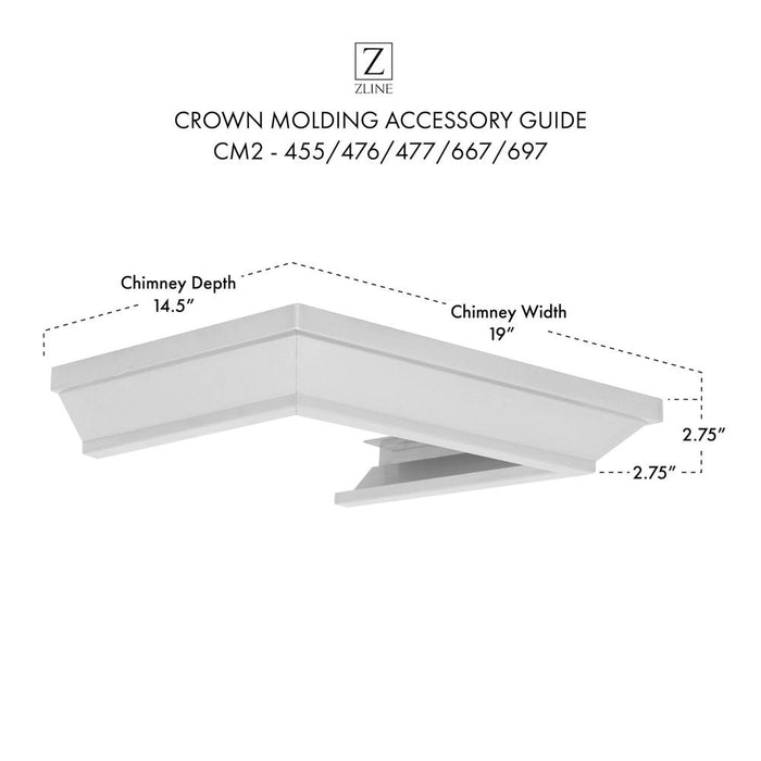 ZLINE Crown Molding Profile 2 for Wall Mount Range Hood (CM2-455/476/477/667/697) - Rustic Kitchen & Bath - Range Hood Accessories - ZLINE Kitchen and Bath