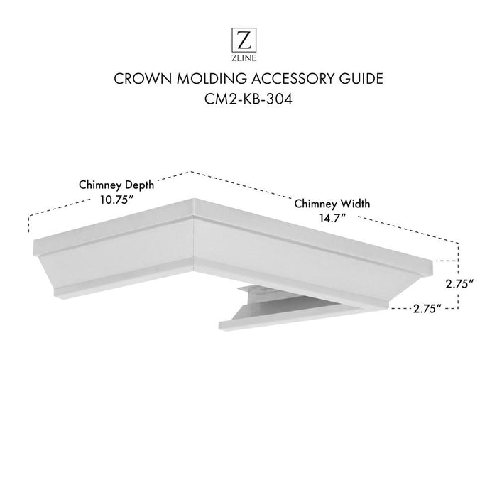 ZLINE Crown Molding Profile 2 for Wall Mount Range Hood (CM2-KB-304) - Rustic Kitchen & Bath - Crown Molding - ZLINE Kitchen and Bath
