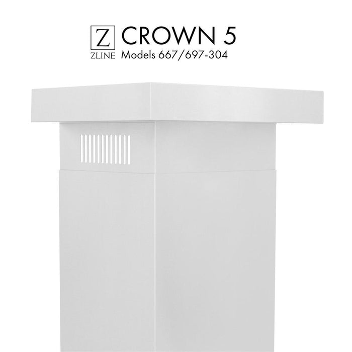 ZLINE Crown Molding Profile 5 for Wall Mount Range Hood (CM5-667/697-304) main image.