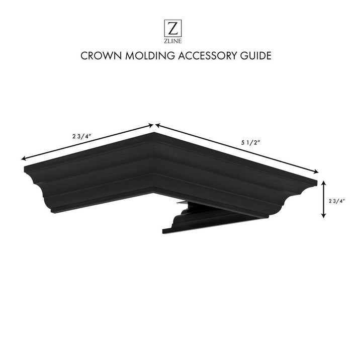ZLINE Crown Molding Profile 6 for Wall Mount Range Hood (CM6-BS655N) dimensional diagram with measurements.