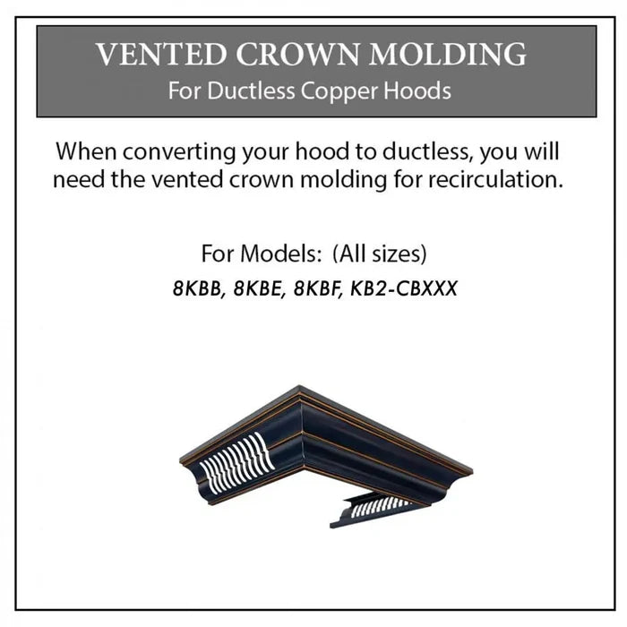 ZLINE Crown Molding with Vents for Designer Copper Range Hood (CM6V-8KBB) main image.