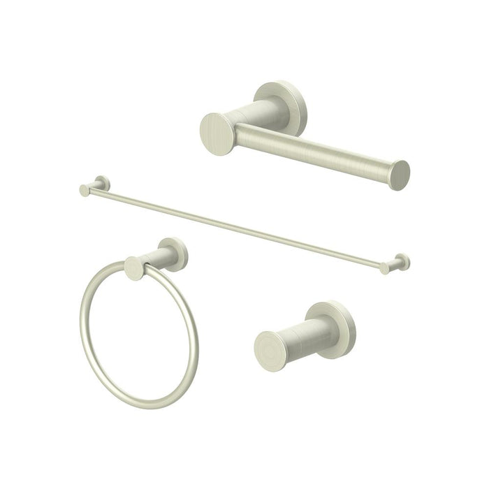 ZLINE Emerald Bay 4-Piece Bathroom Accessories Package with Towel Rail, Hook, Ring and Toilet Paper Holder with Color Options (4BP-EMBYACC) Brushed Nickel