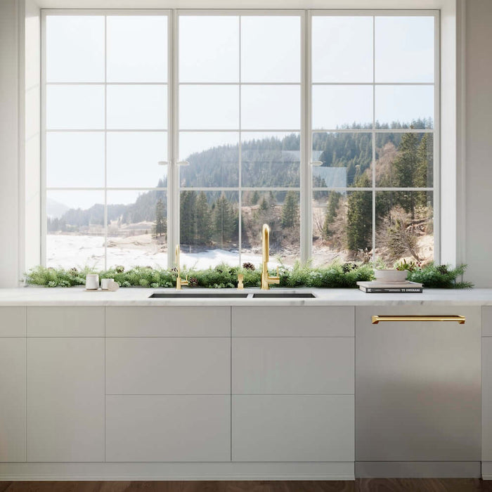 ZLINE Gemini Kitchen Faucet in Polished Gold (GEM-KF-PG)