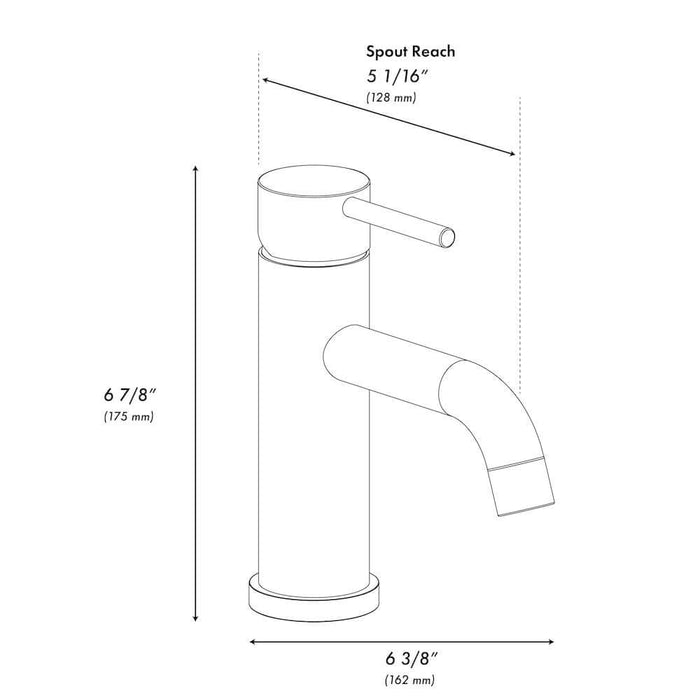 ZLINE Palisades Elegant Single Handle Bath Faucet in Champagne Bronze (RBCN1-BF-CB) dimensional diagram.
