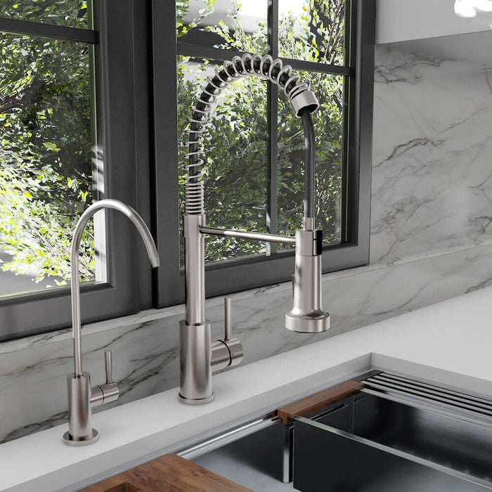 ZLINE Palisades Single Handle Drink Faucet in Brushed Nickel (RBCN1-FBV-BN)