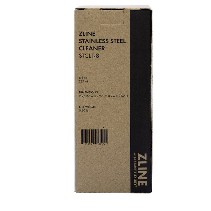 ZLINE Stainless Steel Cleaner and Polish (STCLT-8) product packaging.