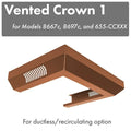 ZLINE Vented Crown Molding For Designer Range Hoods with Recirculating Option (CM1V-8667C) main image.