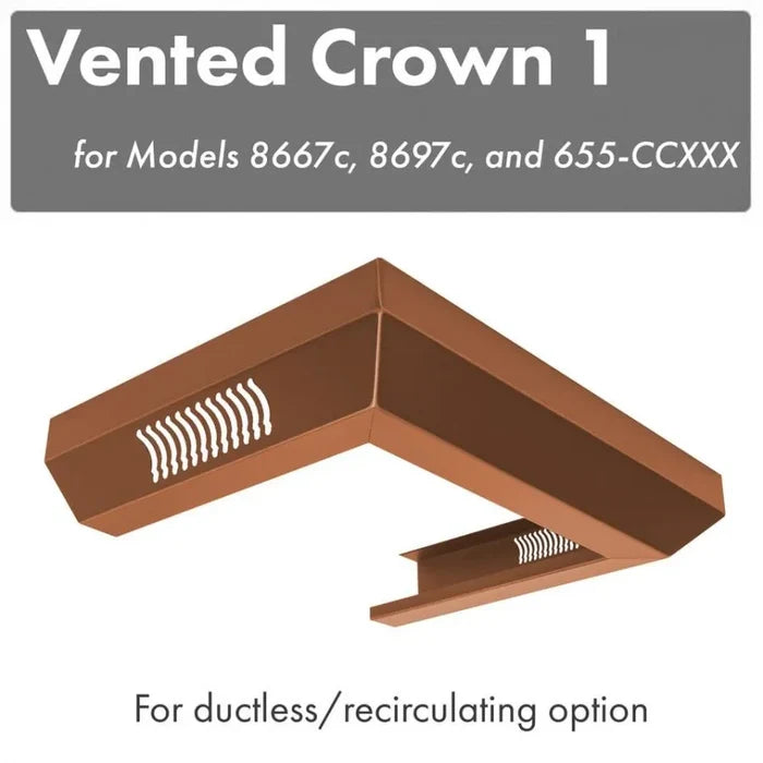 ZLINE Vented Crown Molding For Designer Range Hoods with Recirculating Option (CM1V-8667C) main image.