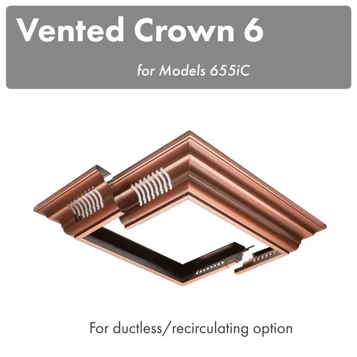ZLINE Vented Crown Molding Profile 6 For Island Mount Range Hood (CM6V-655iC) main image.