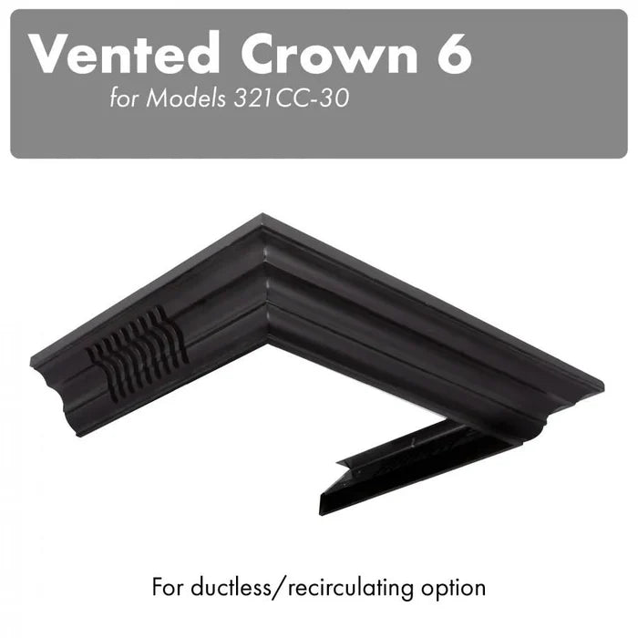 ZLINE Vented Crown Molding Profile 6 For Wall Mount Range Hood (CM6V-300C) main image.