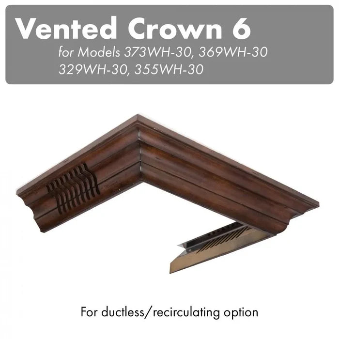 ZLINE Vented Crown Molding Profile 6 For Wall Mount Range Hood (CM6V-300W) main image.