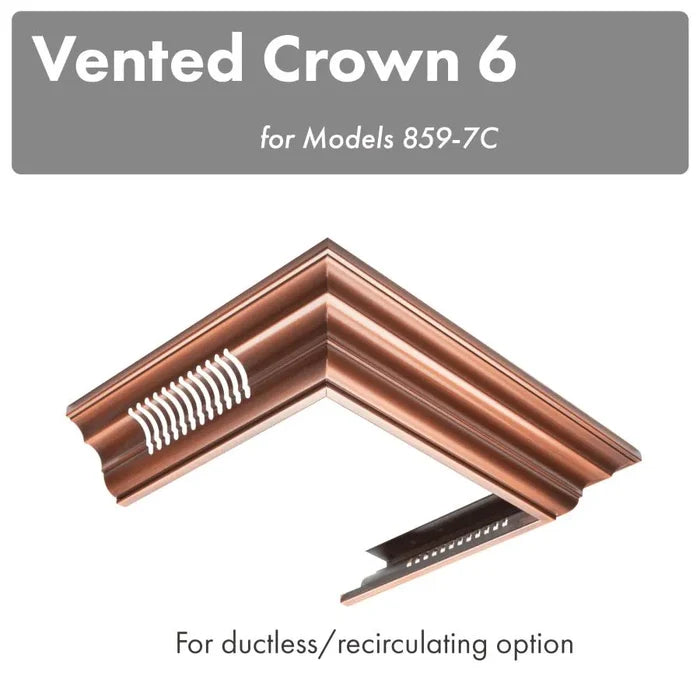 ZLINE Vented Crown Molding Profile 6 For Wall Mount Range Hood (CM6V-8597C) main image.