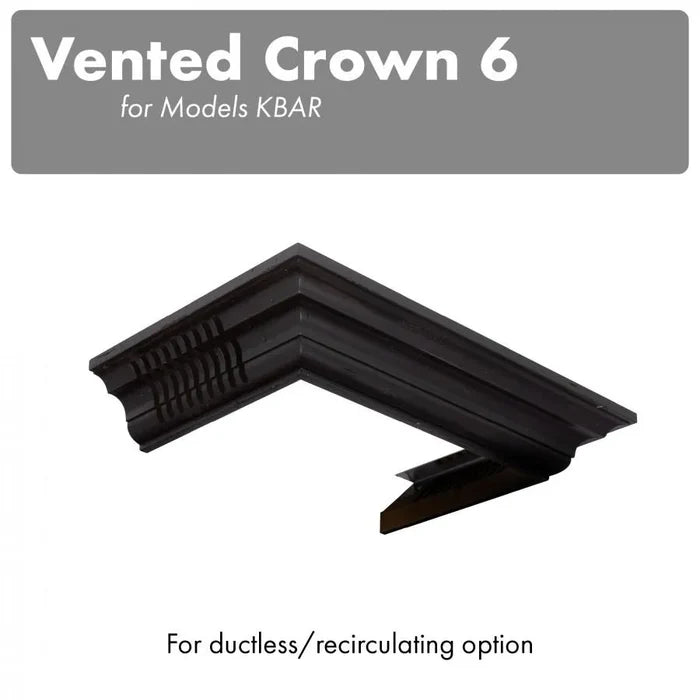 ZLINE Vented Crown Molding Profile 6 for Wall Mount Range Hood (CM6V-KBAR) main image.