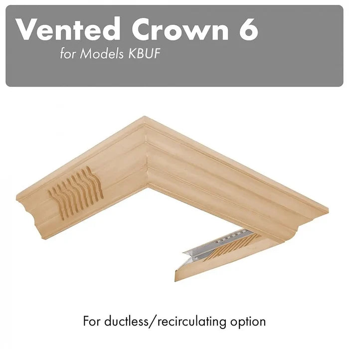 ZLINE Vented Crown Molding Profile 6 for Wall Mount Range Hood (CM6V-KBUF) main image.
