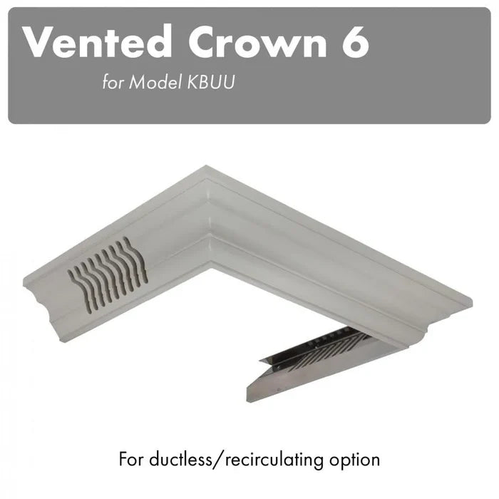 ZLINE Vented Crown Molding Profile 6 for Wall Mount Range Hood (CM6V-KBUU) main image.